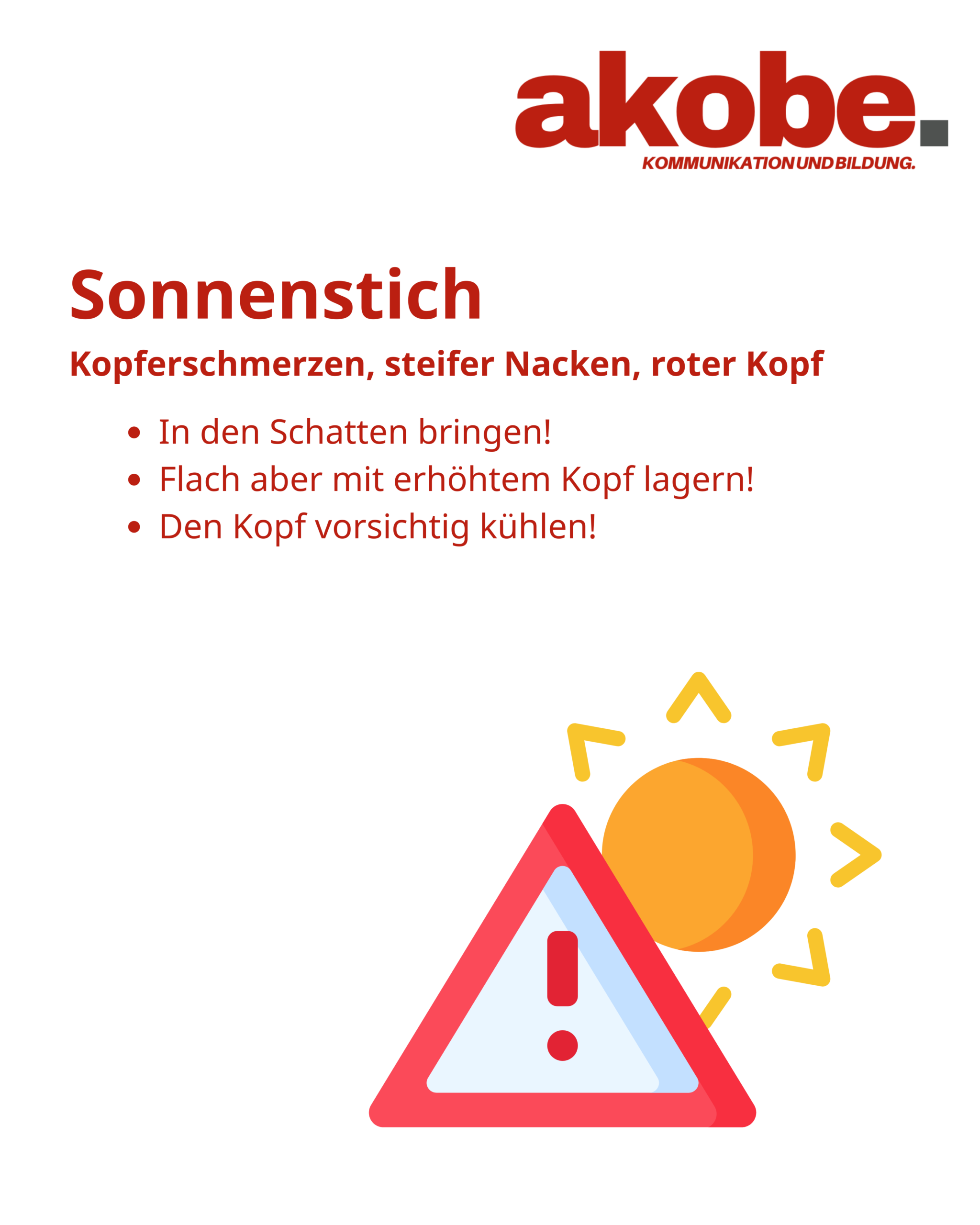 Erste Hilfe beim Sonnenstich
